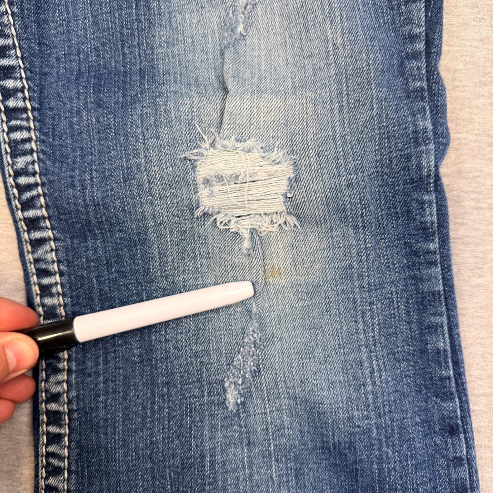 Silver Jeans Co Pioneer Distressed Bootcut Jeans Blue W1579SJ8398 Womens 18 L33 - Picture 2 of 13